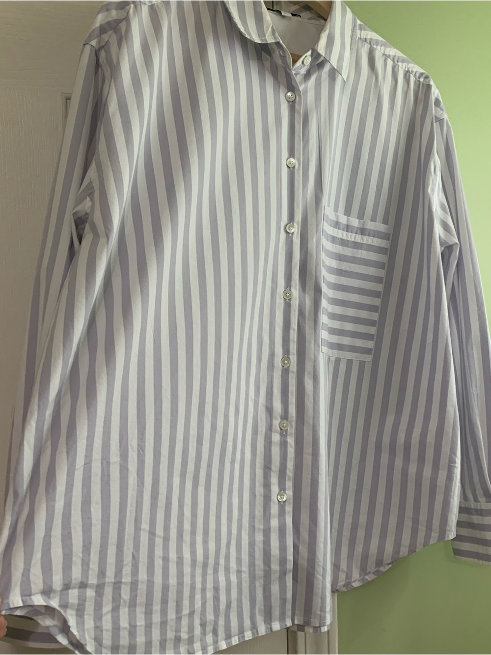 AYR The Deep End classic button down in lavender stripe - Picture 4 of 12
